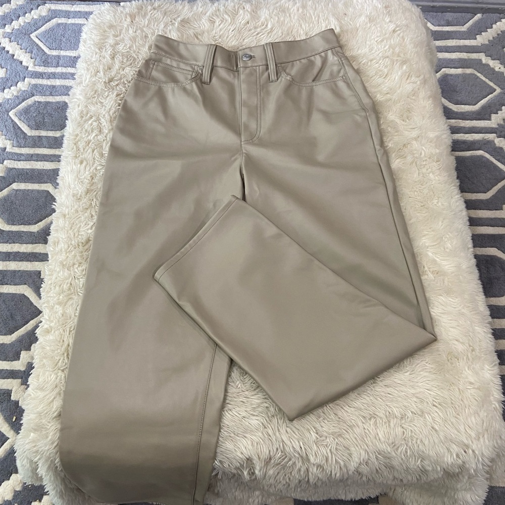 NWT Madewell The Perfect Vintage Straight Jean: Faux Leather